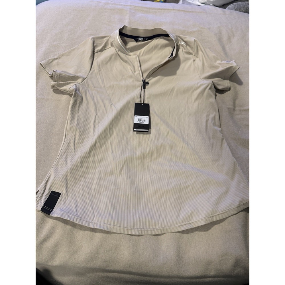 UNRL NWT Women's Beige Sahara Amelia Short Sleeve Polo *Nature Valley Sz M